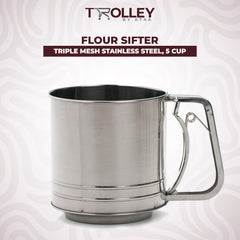 Flour Sifter Triple Mesh - Stainless Steel