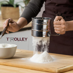 Flour Sifter Triple Mesh - Stainless Steel