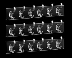 Transparent Silicon Hangor 6 Hooks (Pack of 3)