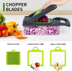 14-in-1 Multifunctional Vegetable Chopper Slicer Shredder with Basket