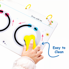 Reusable Educational Tracing Work Book For Kids 64 Pages with foam Duster and Pens